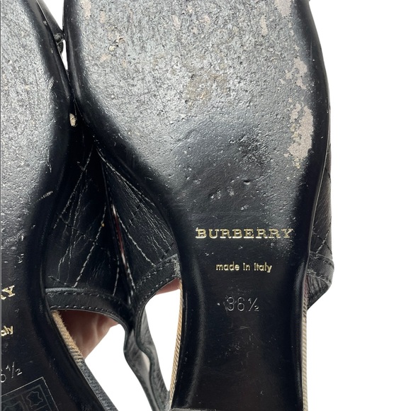 Burberry | Round Toe Slingback Buckle Flats Black 36.5 - Picture 7 of 10